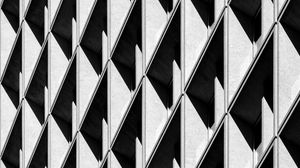 Preview wallpaper building, facade, minimalism, architecture, black and white