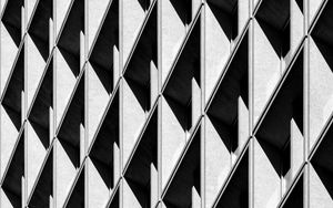 Preview wallpaper building, facade, minimalism, architecture, black and white