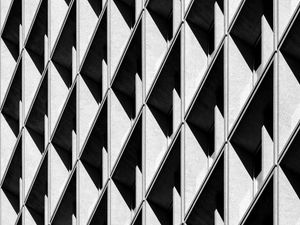 Preview wallpaper building, facade, minimalism, architecture, black and white