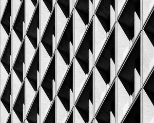 Preview wallpaper building, facade, minimalism, architecture, black and white