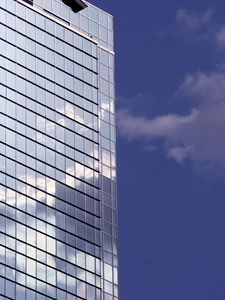 Preview wallpaper building, facade, mirror, sky, blue, architecture