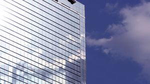 Preview wallpaper building, facade, mirror, sky, blue, architecture