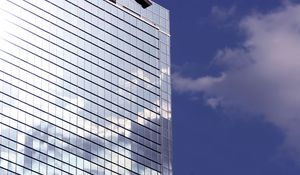 Preview wallpaper building, facade, mirror, sky, blue, architecture