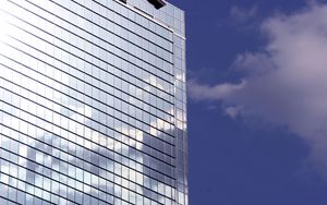 Preview wallpaper building, facade, mirror, sky, blue, architecture