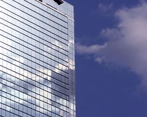 Preview wallpaper building, facade, mirror, sky, blue, architecture