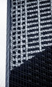 Preview wallpaper building, facade, mirrored, reflection, shadow