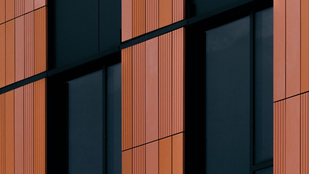 Wallpaper building, facade, panels, minimalism, architecture