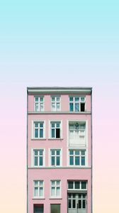 Preview wallpaper building, facade, pink, architecture, minimalism