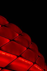 Preview wallpaper building, facade, red, backlight, mesh, architecture