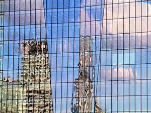 Preview wallpaper building, facade, reflection, mirror