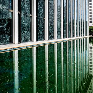 Preview wallpaper building, facade, reflection, rain