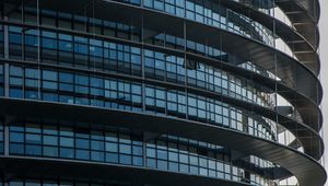 Preview wallpaper building, facade, rings, architecture
