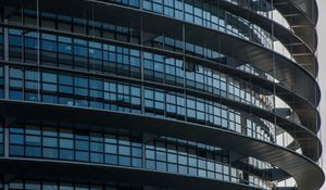 Preview wallpaper building, facade, rings, architecture