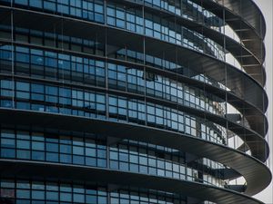 Preview wallpaper building, facade, rings, architecture