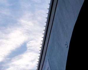 Preview wallpaper building, facade, sky, bottom view, blue