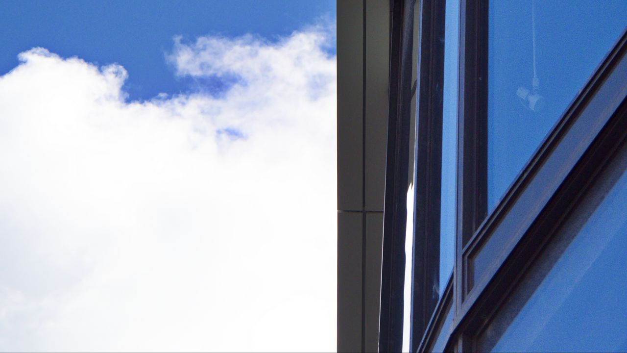 Wallpaper building, facade, sky, glass