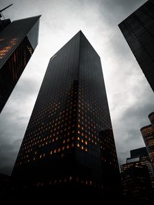 Preview wallpaper building, facade, skyscraper, lights