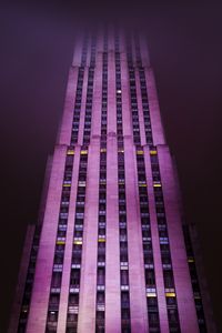 Preview wallpaper building, facade, skyscraper, fog, new york