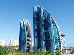 Preview wallpaper building, facade, slope, architecture, blue