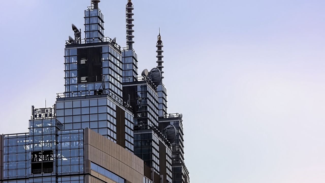 Wallpaper building, facade, spiers, architecture