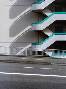 Preview wallpaper building, facade, stairs, architecture, street, urban