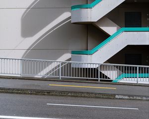 Preview wallpaper building, facade, stairs, architecture, street, urban