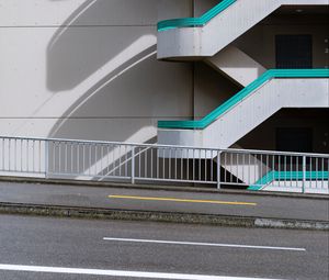 Preview wallpaper building, facade, stairs, architecture, street, urban