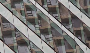Preview wallpaper building, facade, stripes, reflection