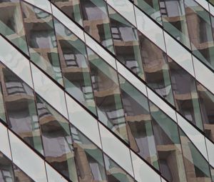 Preview wallpaper building, facade, stripes, reflection