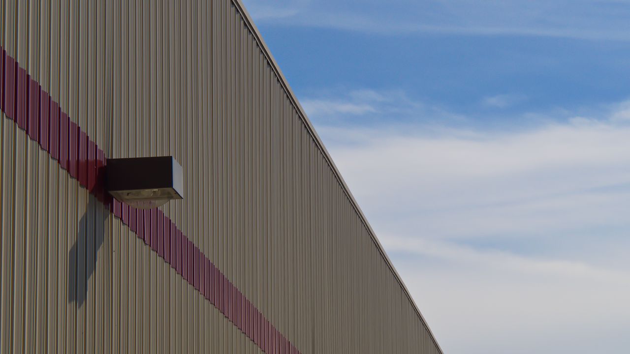 Wallpaper building, facade, stripes, brown