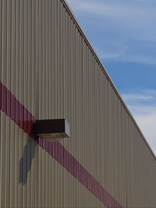 Preview wallpaper building, facade, stripes, brown