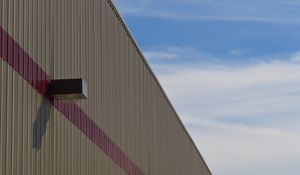 Preview wallpaper building, facade, stripes, brown