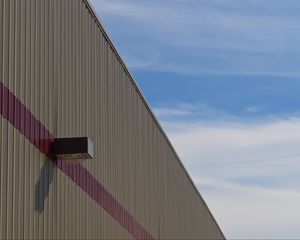 Preview wallpaper building, facade, stripes, brown