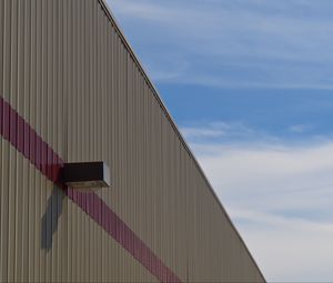 Preview wallpaper building, facade, stripes, brown