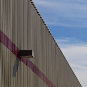 Preview wallpaper building, facade, stripes, brown