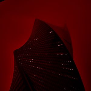 Preview wallpaper building, facade, twisting, red