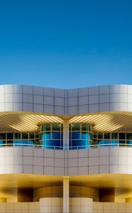 Preview wallpaper building, facade, waves, balcony, architecture