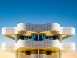 Preview wallpaper building, facade, waves, balcony, architecture