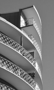 Preview wallpaper building, facade, white, balconies, architecture