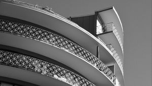 Preview wallpaper building, facade, white, balconies, architecture