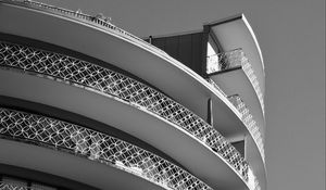 Preview wallpaper building, facade, white, balconies, architecture