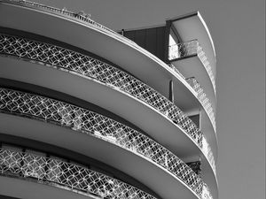 Preview wallpaper building, facade, white, balconies, architecture