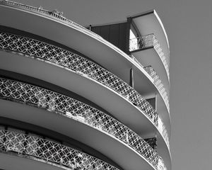 Preview wallpaper building, facade, white, balconies, architecture