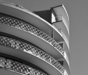 Preview wallpaper building, facade, white, balconies, architecture