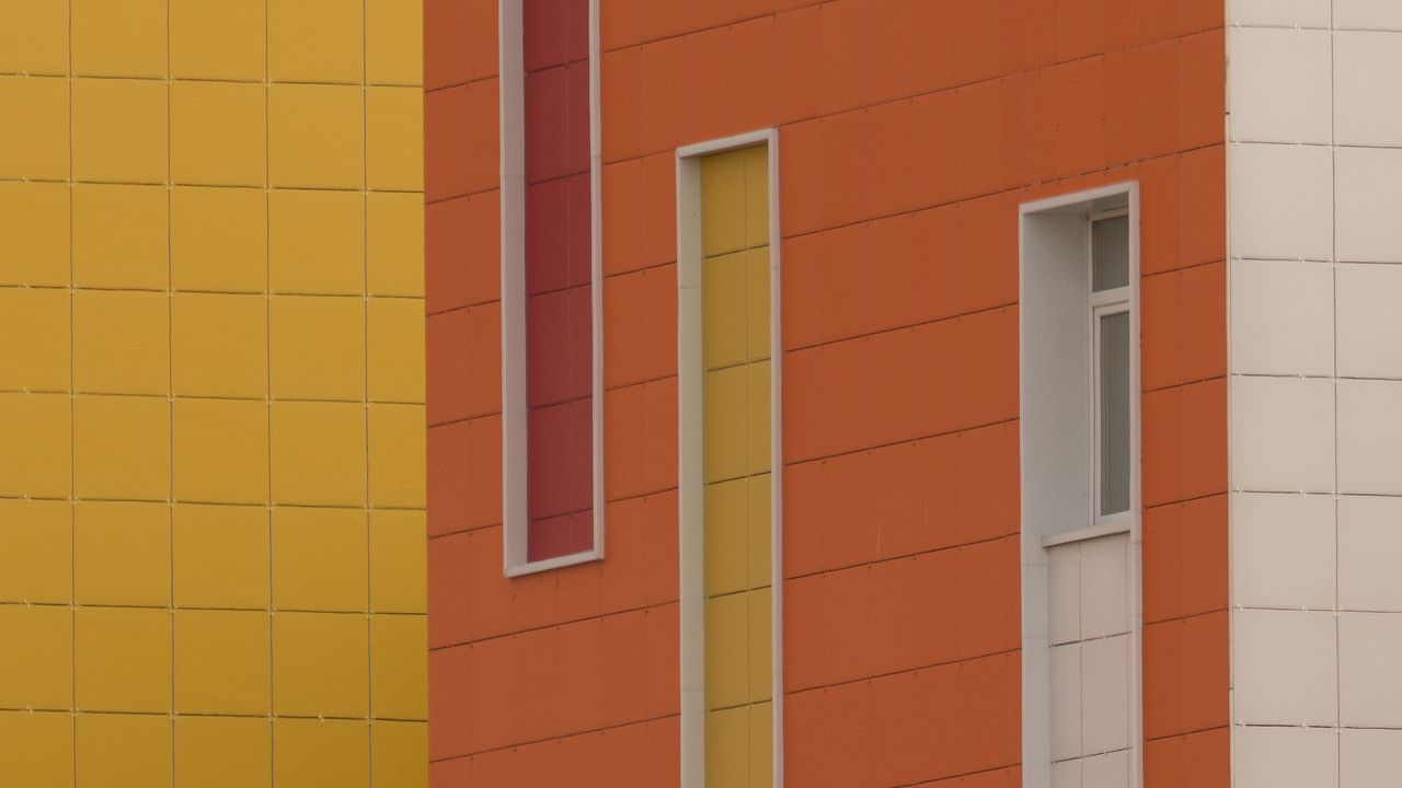 Wallpaper building, facade, window, architecture