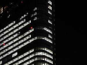 Preview wallpaper building, facade, windows, light, night