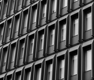 Preview wallpaper building, facade, windows, architecture, bw