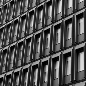 Preview wallpaper building, facade, windows, architecture, bw