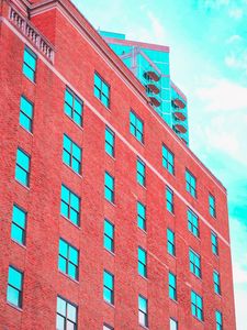 Preview wallpaper building, facade, windows, brick