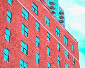 Preview wallpaper building, facade, windows, brick